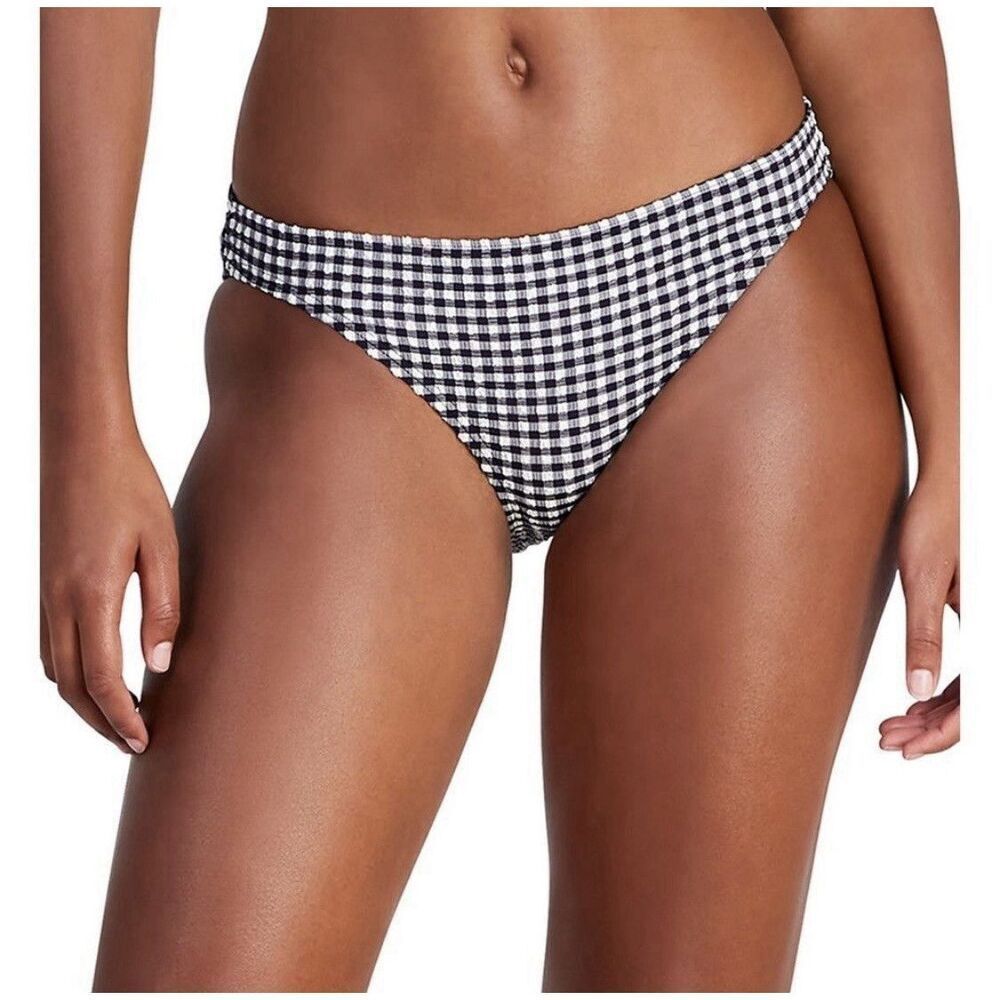 Kate Spade New York Women's Classic Check-Print Bikini Bottoms, Size Large. NWT!